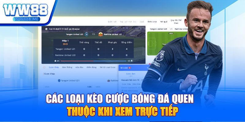 Các loại kèo cược bóng đá quen thuộc khi xem trực tiếp